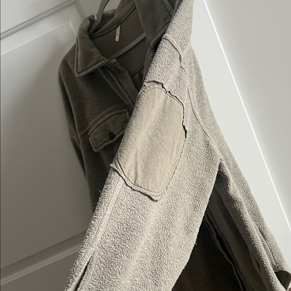 Free People Button-Up Shacket Jacket in Olive - Picture 2 of 2